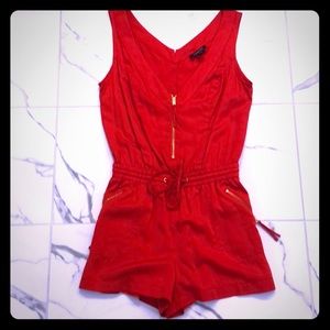 Bebe bright red romper